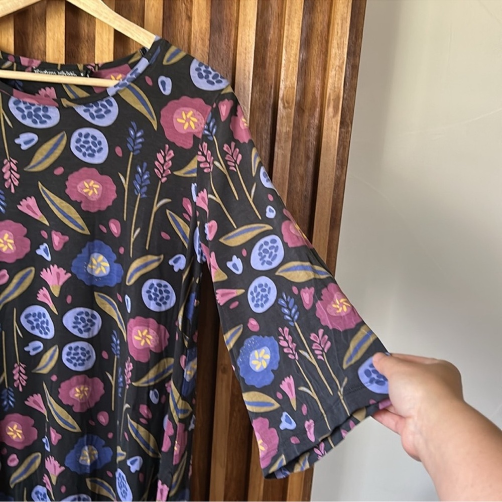 GUDRUN SJODEN Multicolor Floral Print Lyocell
Summer A-Line Dress Size M - Picture 7 of 11